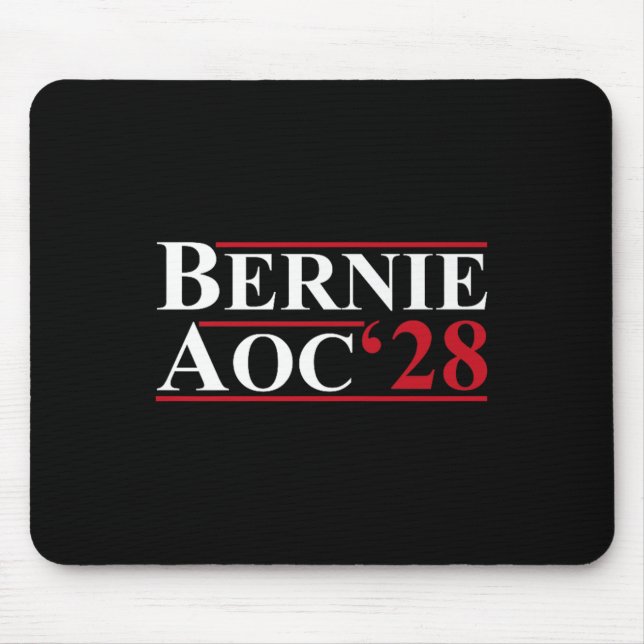 Bernie Aoc 2028 Bernie Sanders Alexandria Cortez Mousepad (Vorne)