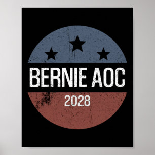 Bernie Aoc 2028 Bernie Sanders Alexandria Cortez Poster