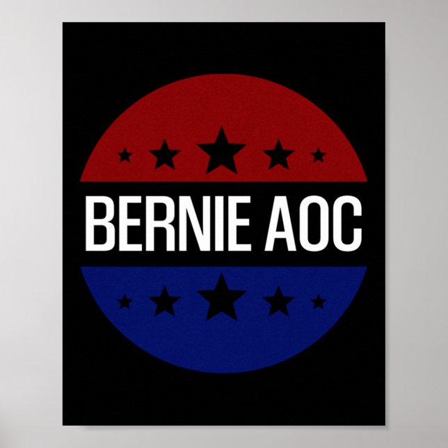 Bernie Aoc 2028 Bernie Sanders Alexandria Cortez Poster (Vorne)