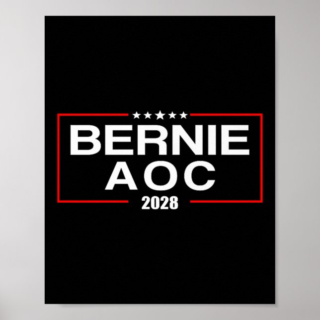 Bernie Aoc 2028 Bernie Sanders Alexandria Cortez Poster (Vorne)