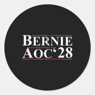 Bernie Aoc 2028 Bernie Sanders Alexandria Cortez Runder Aufkleber