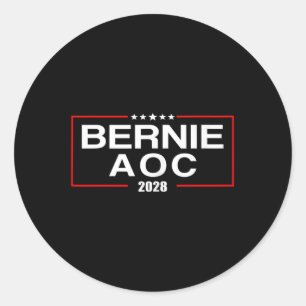 Bernie Aoc 2028 Bernie Sanders Alexandria Cortez Runder Aufkleber