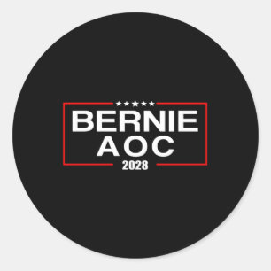 Bernie Aoc 2028 Bernie Sanders Alexandria Cortez Runder Aufkleber
