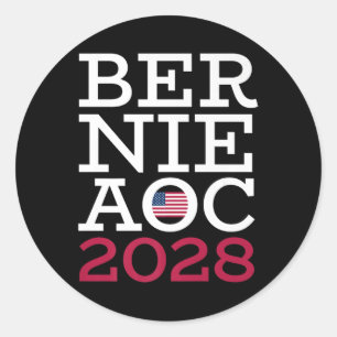 Bernie Aoc Kampagne 2028 - Kampf gegen Oligarchie Runder Aufkleber
