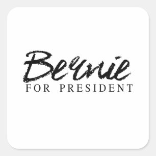 Bernie für Präsidenten Signature Quadratischer Aufkleber