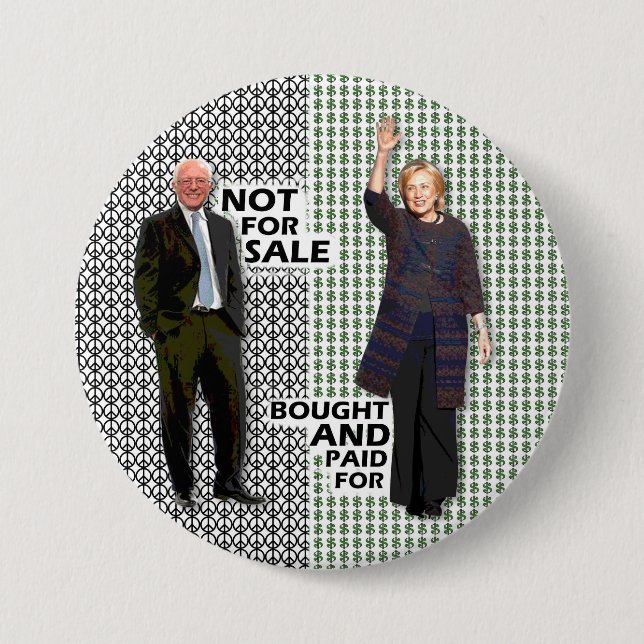 Bernie ist nicht für Verkauf Button (Vorderseite)