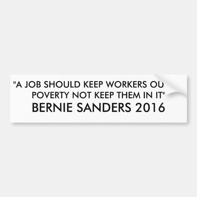 Bernie Sanders 2016 Car Bumper Sticker Autoaufkleber (Vorne)