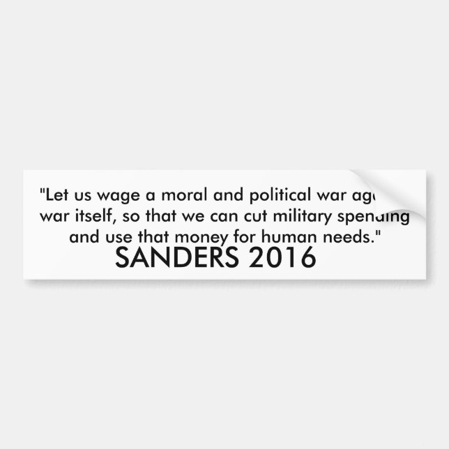 Bernie Sanders 2016 Car Bumper Sticker Autoaufkleber (Vorne)