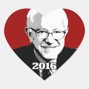 BERNIE SANDERS 2016 Kandidat Herz-Aufkleber