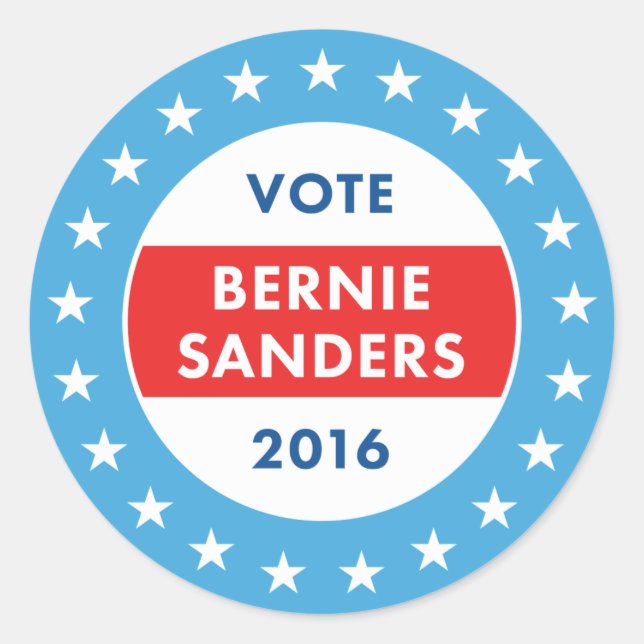 Bernie Sanders 2016 Runder Aufkleber (Vorderseite)