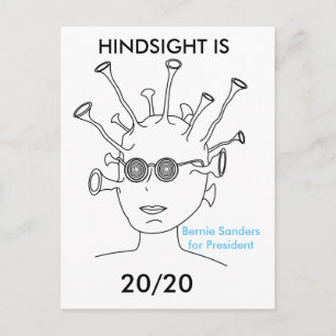 Bernie Sanders Alien "HINDSIGHT IS 20/20 Postcard Postkarte
