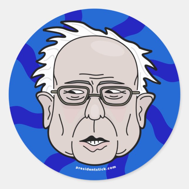 Bernie Sanders Cartoon gegenüber Runder Aufkleber (Vorderseite)