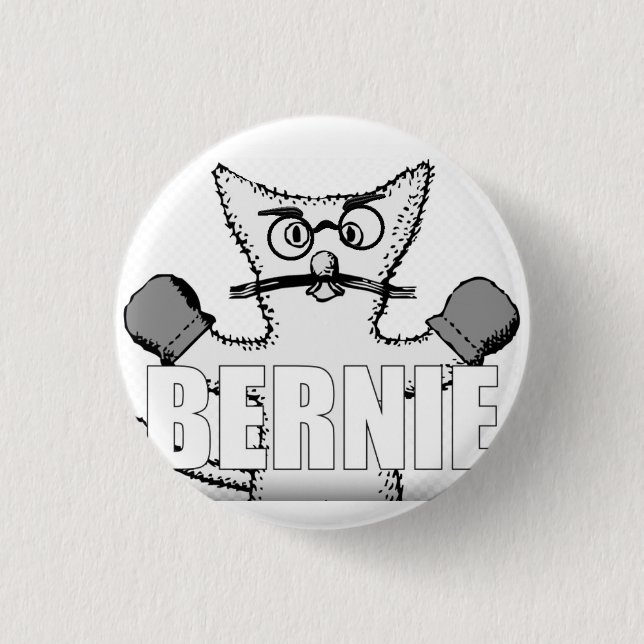 Bernie Sanders Cat mit Mittens Button (Vorderseite)