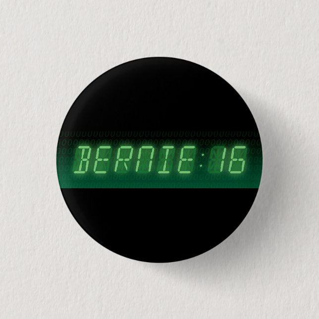 Bernie Sanders Digital Readout Button (Vorderseite)