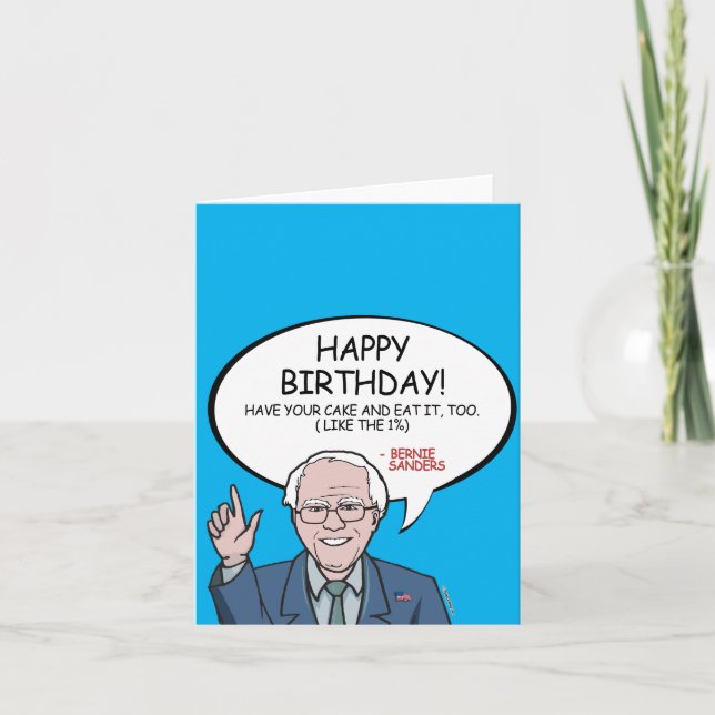 Bernie Sanders Greeting - Happy Birthday -.png Karte (Vorderseite)