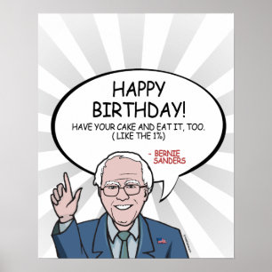 Bernie Sanders Greeting - Happy Birthday -.png Poster