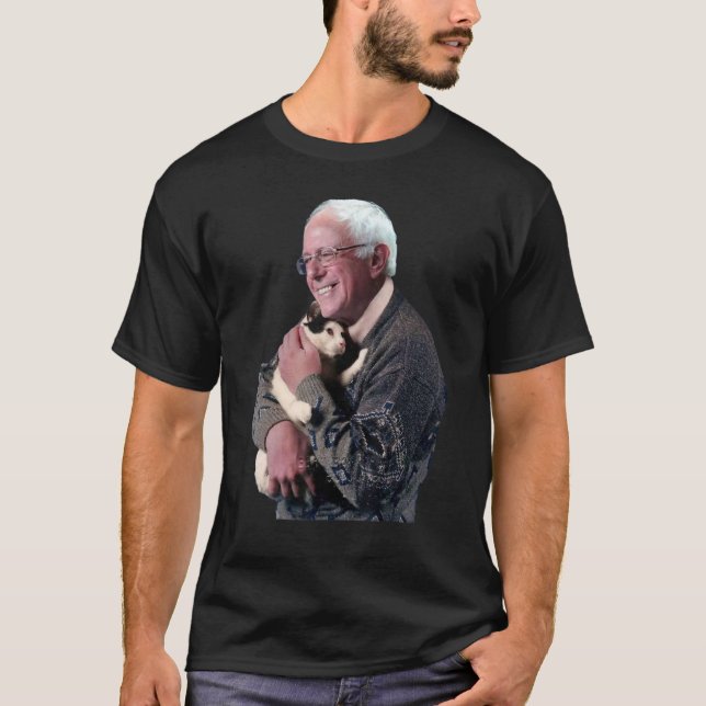 Bernie Sanders Hugging Cat Shirt Süße Tier Lover (Vorderseite)