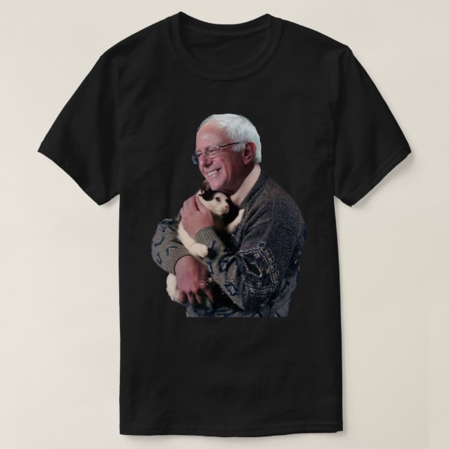 Bernie Sanders Hugging Cat Shirt Süße Tier Lover (Design vorne)