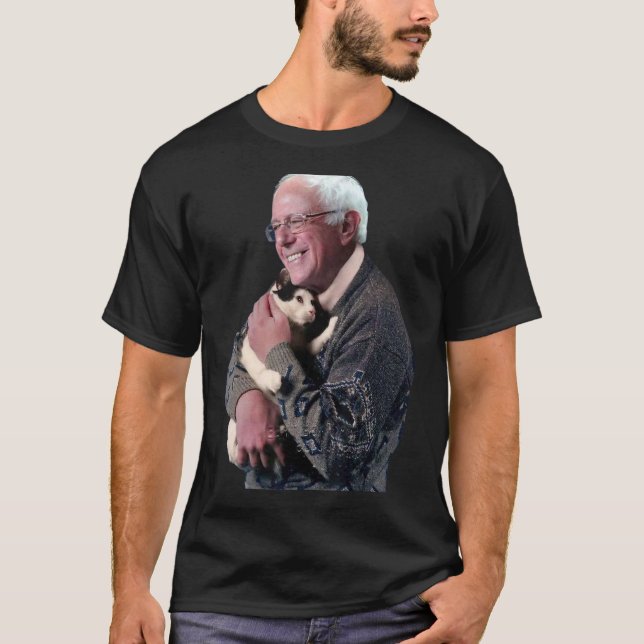 Bernie Sanders Hugging Cat Shirt Süße Tier Lover (Vorderseite)