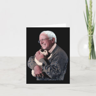 Bernie Sanders Hugging Cat Shirt Süße Tier Lover Karte