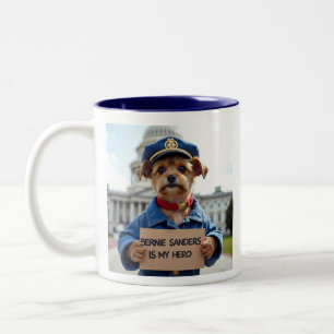 Bernie Sanders ist mein Held Shih Tzu Protester Zweifarbige Tasse