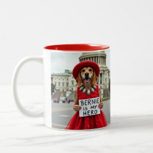 Bernie Sanders ist mein Niedlicher Hund Zweifarbige Tasse
