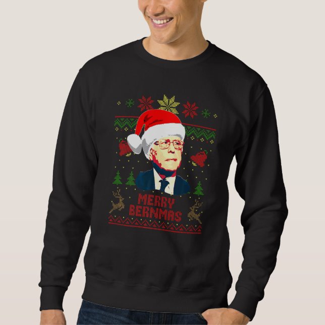 Bernie Sanders Merry Bernmas Weihnachten Sweatshirt (Vorderseite)