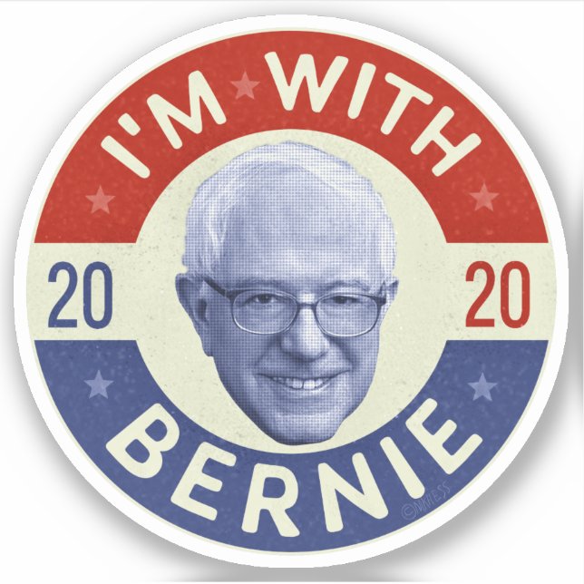 Bernie Sanders Präsident 2020 Foto Retro Aufkleber (Vorderseite)