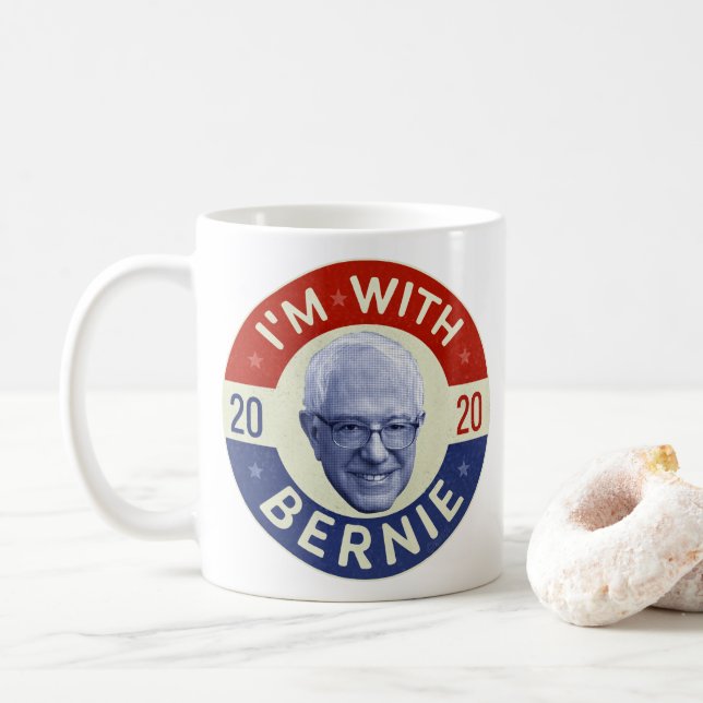 Bernie Sanders Präsident 2020 Foto Retro Kaffeetasse (Mit Donut)