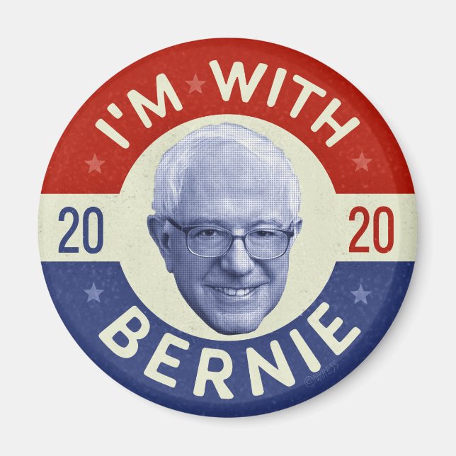 Bernie Sanders Präsident 2020 Foto Retro Magnet (Vorne)