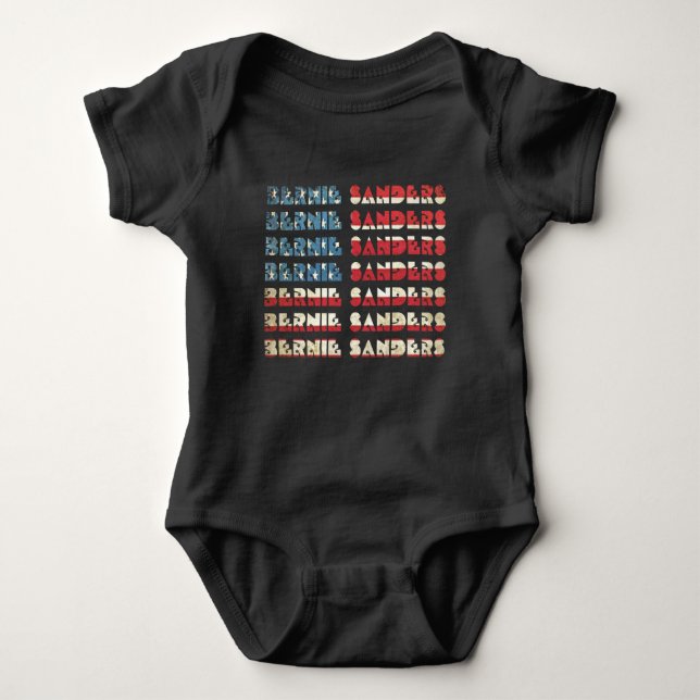 Bernie Sanders Retro 70er 80er Baby Strampler (Vorderseite)