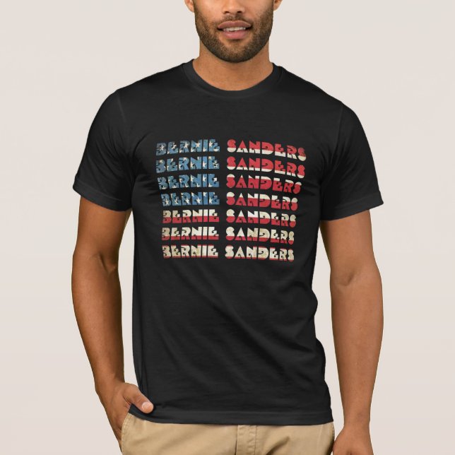 Bernie Sanders Retro USA T - Shirt OM (Vorderseite)