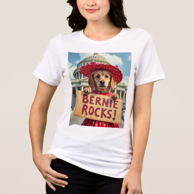 Bernie Sanders Rocks Tri-Blend Shirt (Vorderseite)