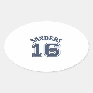 Bernie Sanders Sports Jersey Nummer 16 Ovaler Aufkleber
