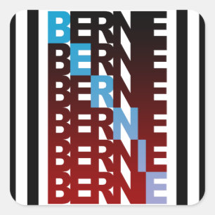 BERNIE sanders textStacks Quadratischer Aufkleber