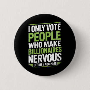 Bernie Sanders und Aoc 2028 für Präsident C Button