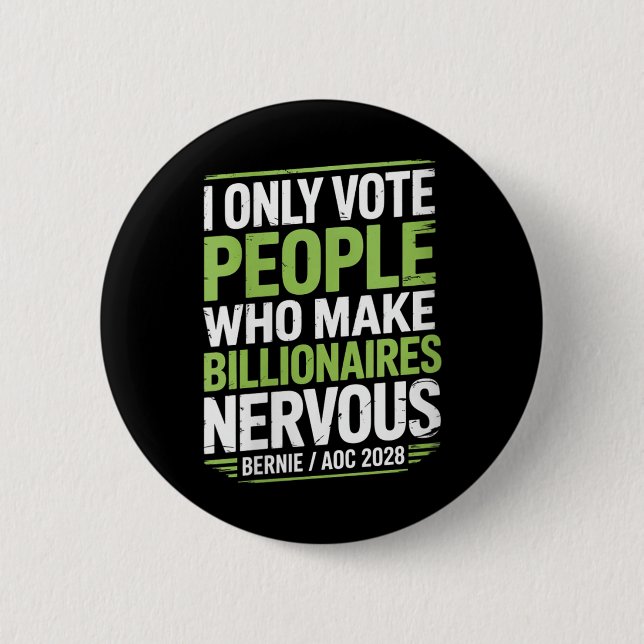 Bernie Sanders und Aoc 2028 für Präsident C Button (Vorderseite)