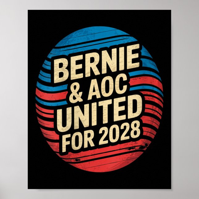 Bernie Sanders und Aoc 2028 für Präsident C Poster (Vorne)