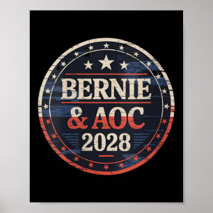 Bernie Sanders und Aoc 2028 für Präsident C Poster