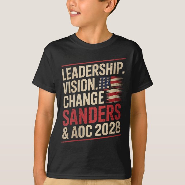 Bernie Sanders und Aoc 2028 für Präsident C T-Shirt (Vorderseite)