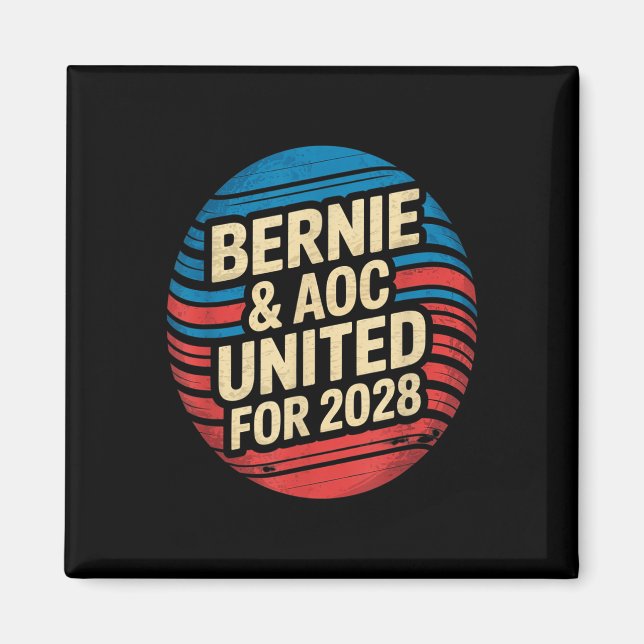 Bernie Sanders und Aoc 2028 für Präsidentschaftska Magnet (Vorne)