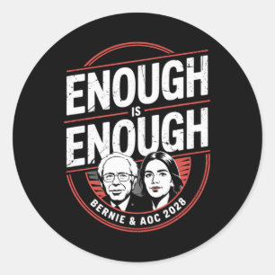 Bernie Sanders und Aoc 2028 für Präsidentschaftska Runder Aufkleber