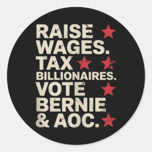 Bernie Sanders und Aoc 2028 für Präsidentschaftska Runder Aufkleber