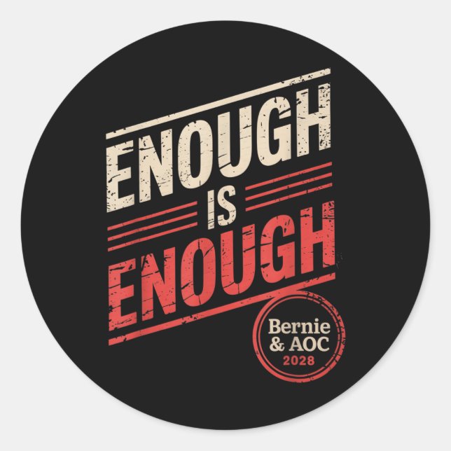 Bernie Sanders und Aoc 2028 für Präsidentschaftska Runder Aufkleber (Vorderseite)
