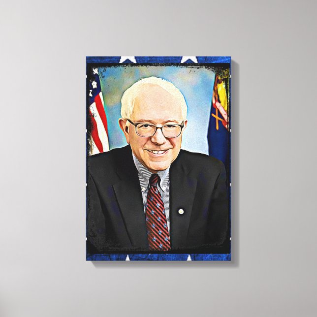 Bernie Sanders unterstützt Wall Art Leinwanddruck (Vorderseite)