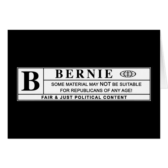 Bernie Sanders Warning Label (Vorderseite (Horizontal))