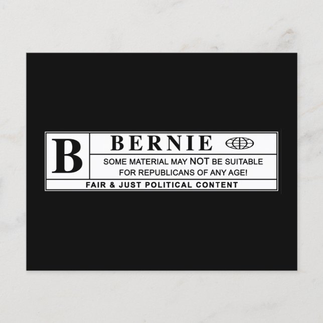 Bernie Sanders Warning Label (Vorderseite)