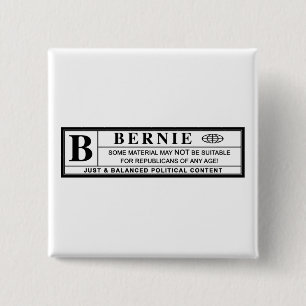 Bernie Sanders Warning Label Button