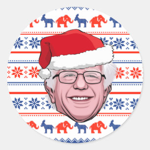 BERNIE SANDERS Weihnachten Runder Aufkleber