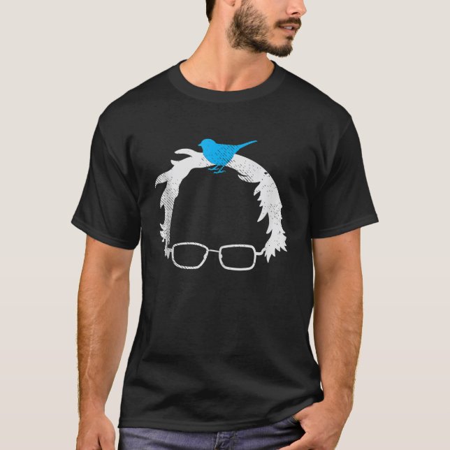 Bernie Sanders Wig Blue Bird Glasses 2020 Wahl T-Shirt (Vorderseite)